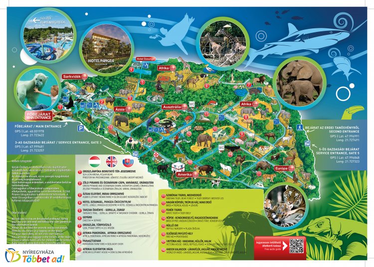 ニーレジハーザ動物園の園内地図