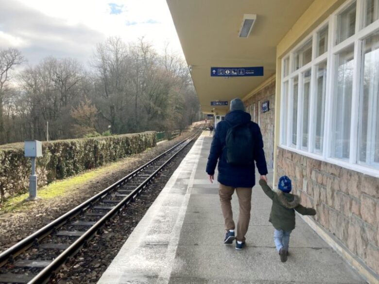 ブダペスト子供鉄道Hűvösvölgy駅のプラットホーム