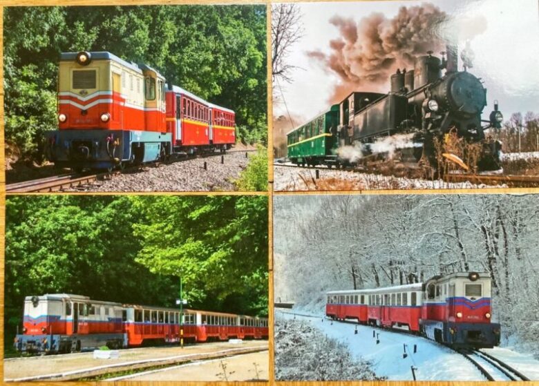 ブダペスト子供鉄道内で買った絵葉書4枚セット