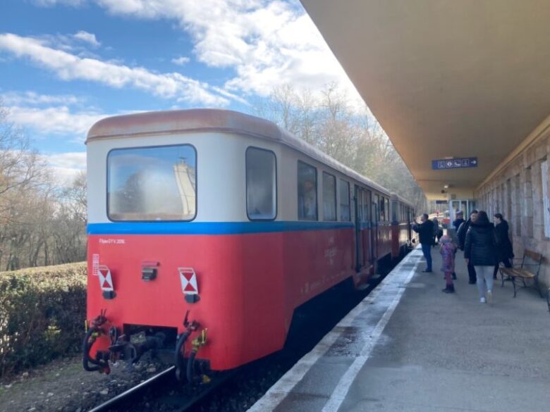 ブダペスト子供鉄道　冬の車両の外観