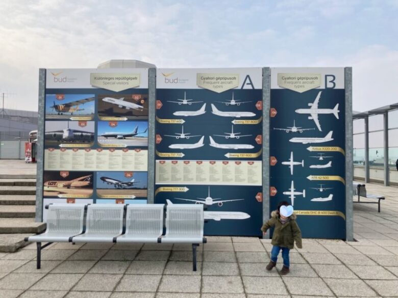 ブダペスト空港展望デッキにある展示パネル