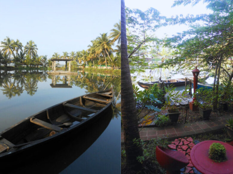 Shravanam Greensの池とボート