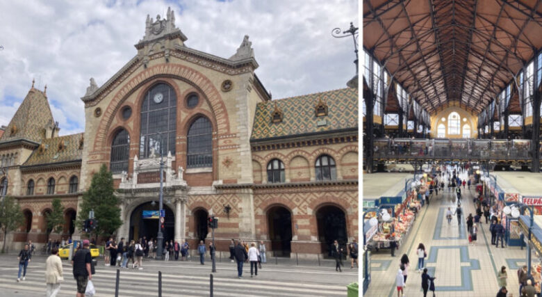 ブダペスト中央市場の外観と内部の様子