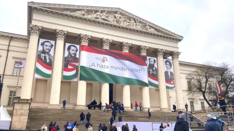 3月15日のハンガリー国立博物館の様子