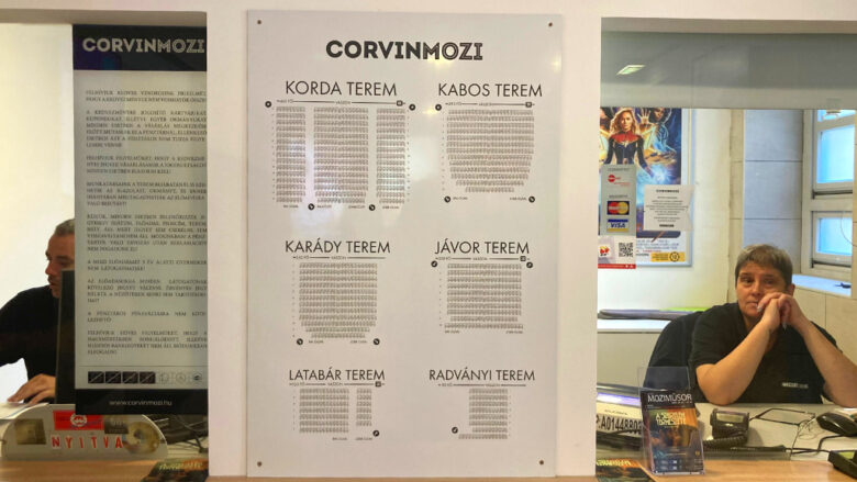 Corvin Moziの座席表とチケット売り場