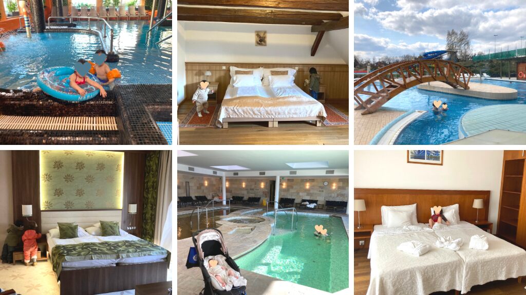 ハンガリーのウェルネスホテルのプールや客室の様子の画像