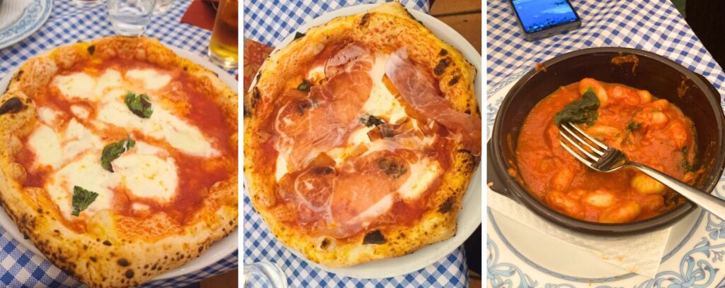 ナポリにある老舗ピッツェリアブランディのピザとニョッキ