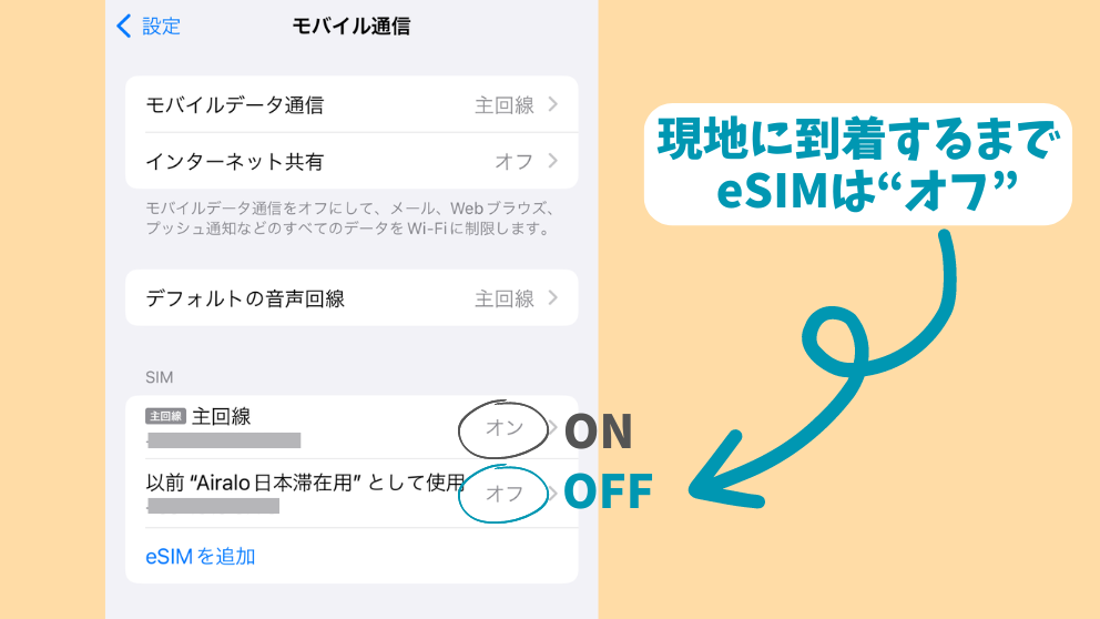 AiraloのeSIMのインストール後の手続きについて案内