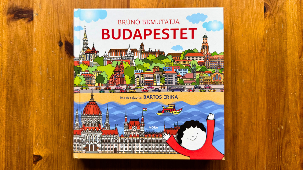 ブダペストの観光絵本「Brúnó bemutatja Budapestet」の表紙