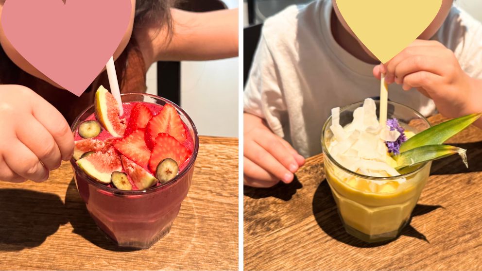 ブダペストにあるカフェCirkuszのミルクシェイク。「ベリー」と「マンゴーラッシー」
