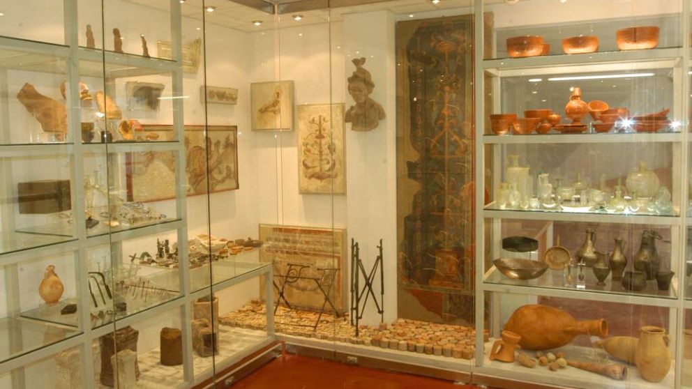 ブダペストのアクインクム博物館の出土品の展示の様子