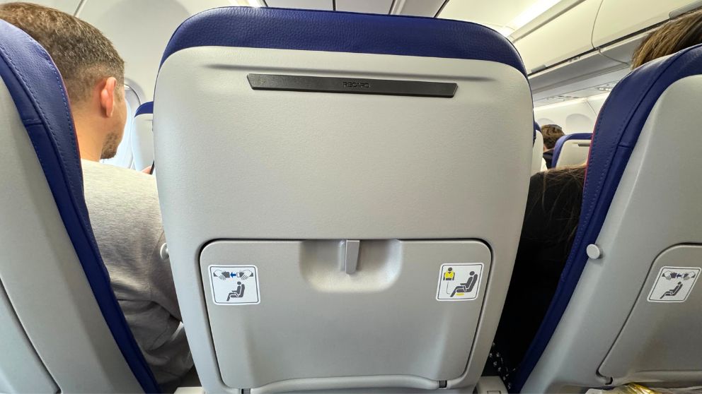 Wizz Airの座席の背面