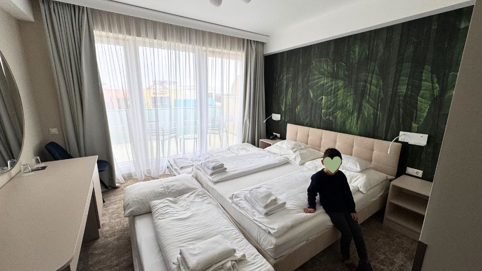 ハイドゥソボスローのホテル・アトランティスのベッドルームの様子