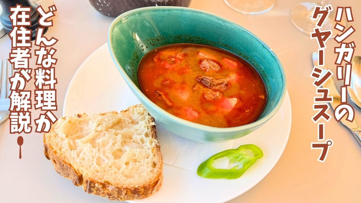 ブダペストの王宮の傍にあるAranybastyaレストランのグヤーシュスープ