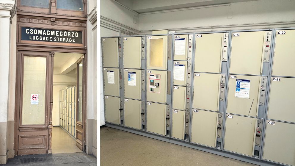ブダペスト東駅にあるコインロッカー室の様子