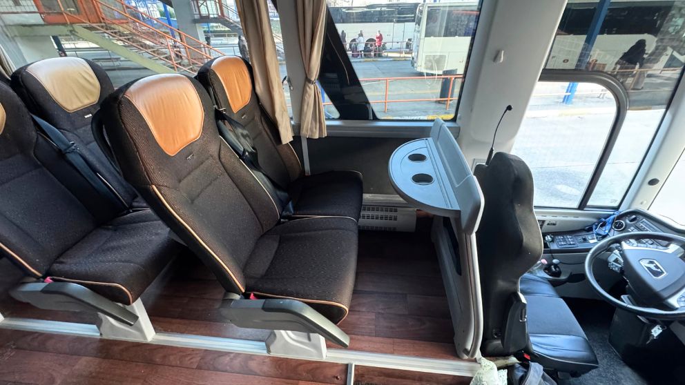 ザブレブ〜ブダペスト間で座ったパノラマシートの座席。足元がゆったりしていた