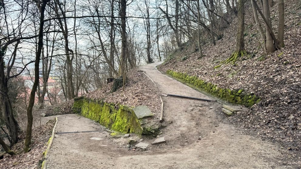 リュブリャナ城へ登るルートの様子