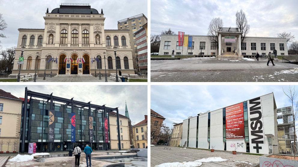 リュブリャナの美術館4館の外観