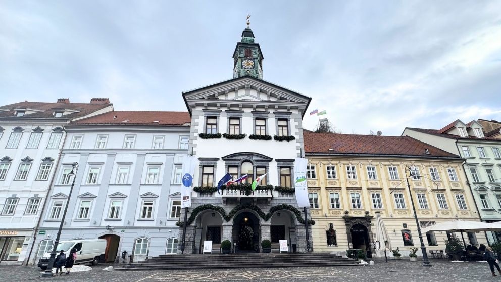 リュブリャナの市庁舎の外観