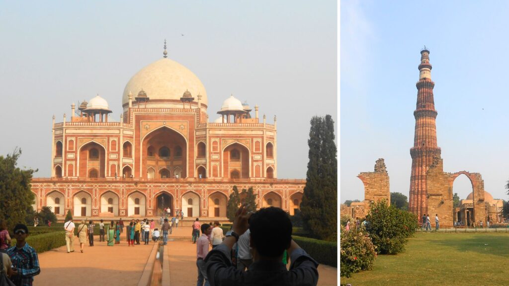 デリーの世界遺産フマーユーン廟とクトゥブ・ミナール