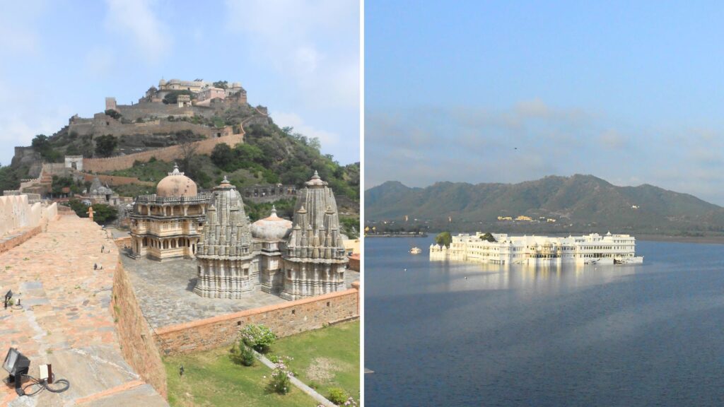 クンバルガル城とウダイプルの風景(ラージャスターン州)