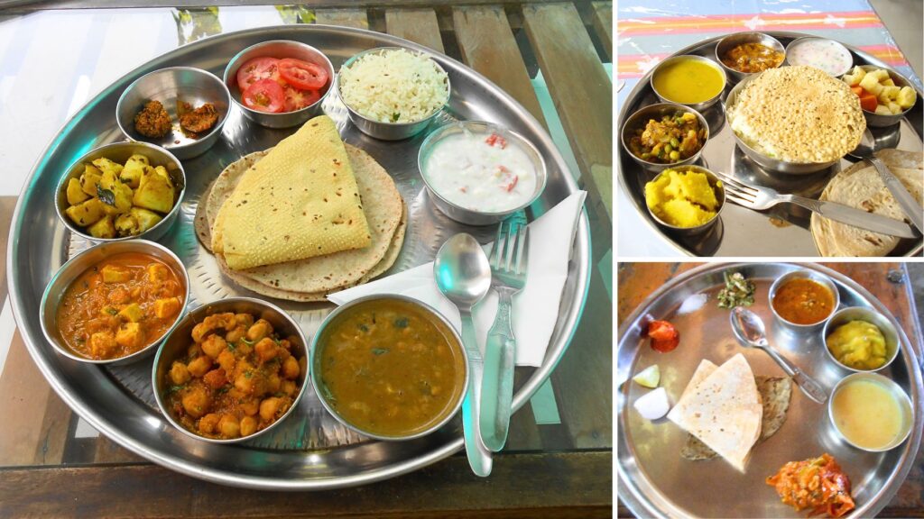 インドの豪華なターリー、品数たっぷり