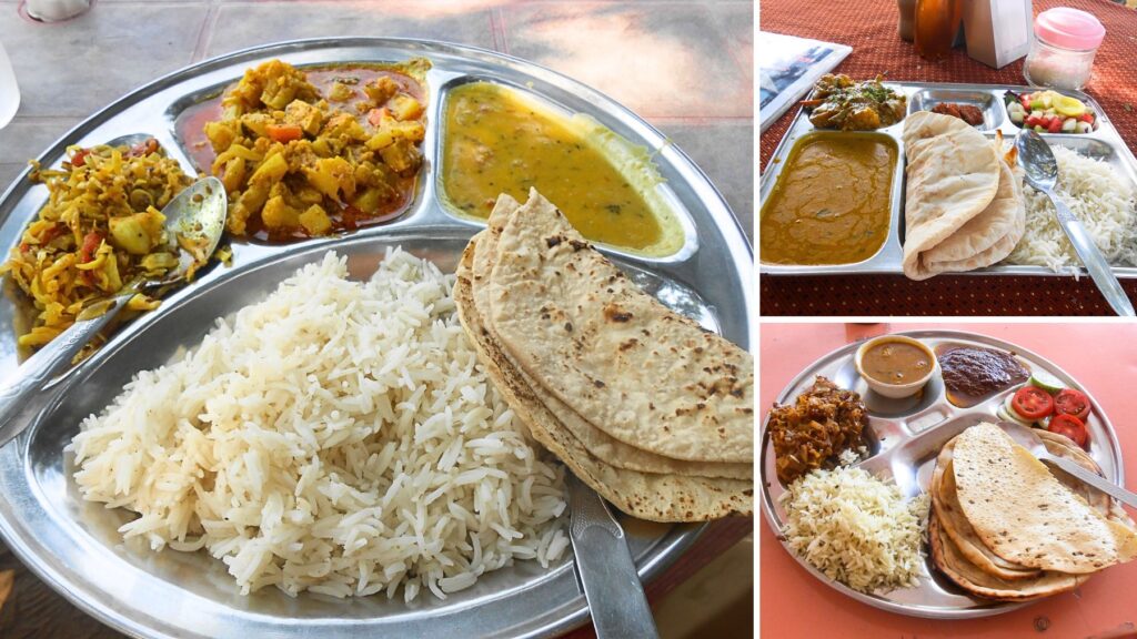 インドのシンプルなターリー各種
