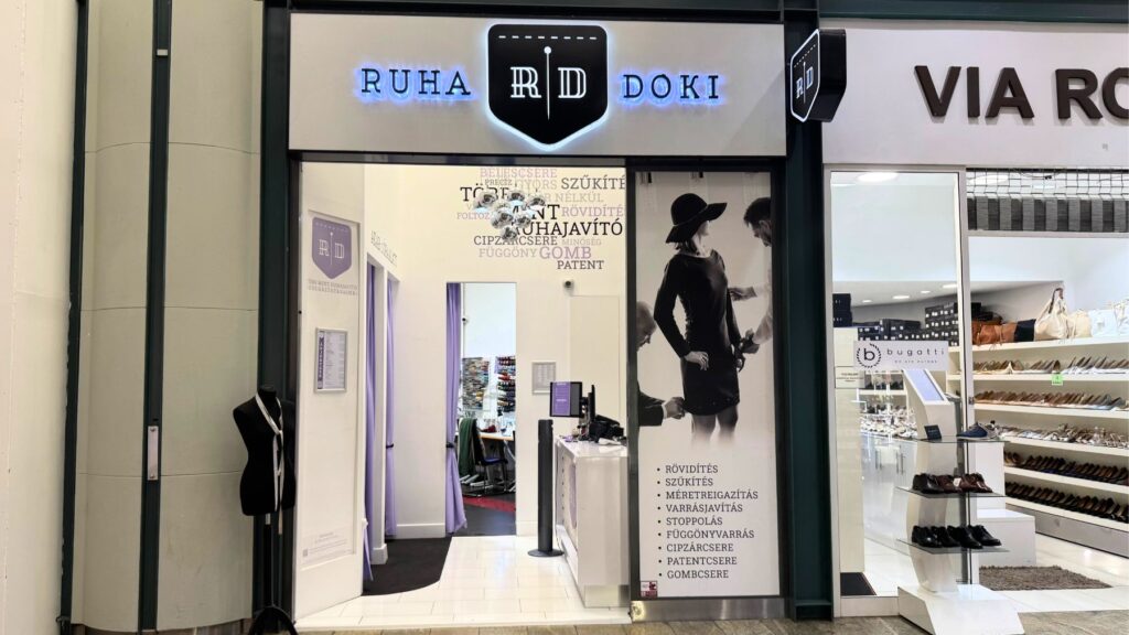ブダペストのショッピングモール内お直し店 Ruha Doki