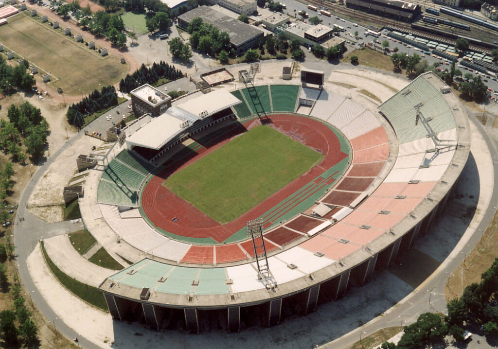 ブダペストにかつてあったNepstadionを上空から撮影したもの